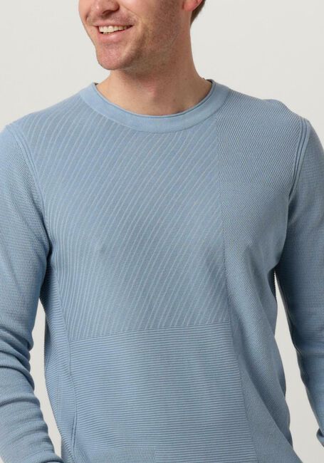 Lichtblauwe CAST IRON Trui CREWNECK COTTON MODAL - large