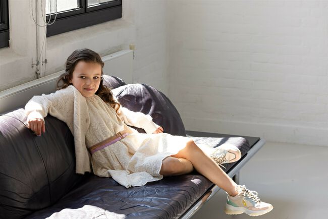 NONO Gilet NOVA GIRLS KNITTED BUTTON UP CARDIGAN WHITE Écru - large