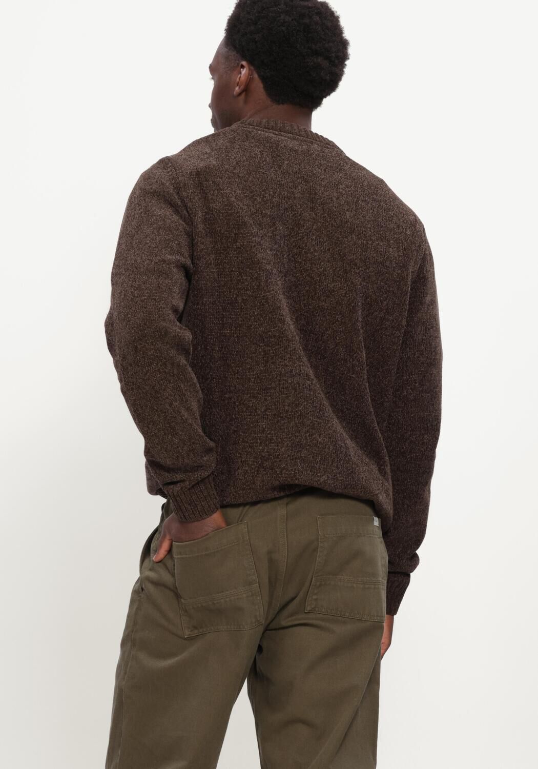 Bruine ANERKJENDT Trui AKSUNE CHENILLE KNIT - large