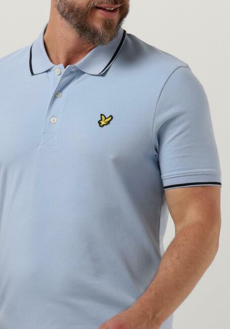Lichtblauwe LYLE & SCOTT Polo TIPPED POLO SHIRT - large