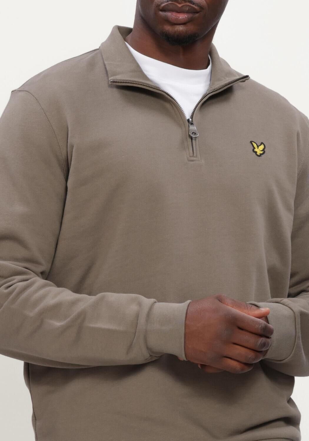 LYLE & SCOTT Pull LOOPBACK QUARTER ZIP SWEAT en vert - large