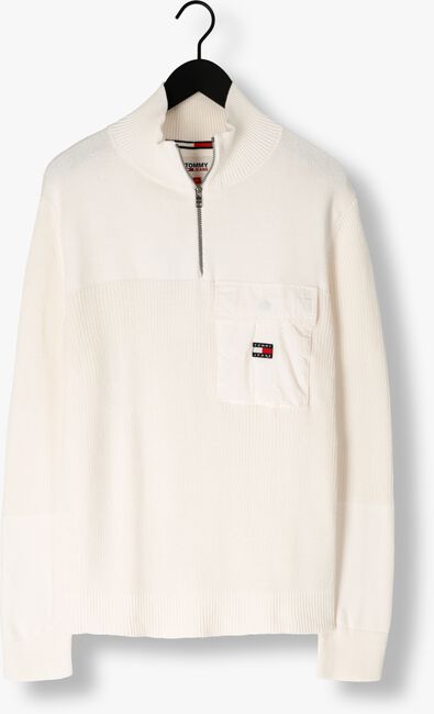 TOMMY JEANS Pull TJM CHECK SHERPA LINED OVERSHIRT Blanc - large