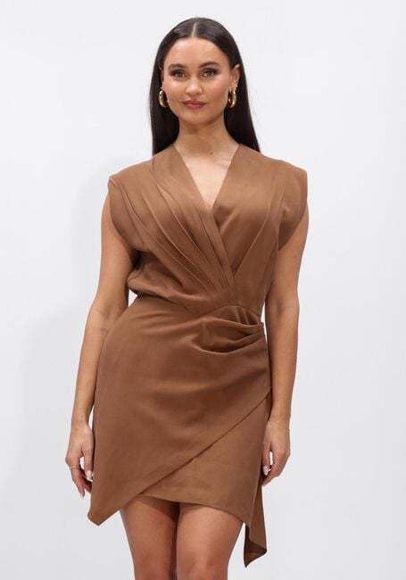 AAIKO Mini robe LENY TENCEL TEN 545 en marron - large