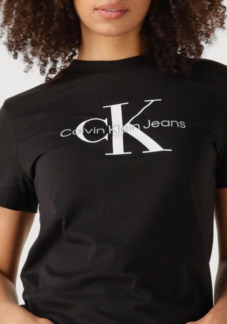 Zwarte CALVIN KLEIN T-shirt CORE MONOGRAM LOGO REGULAR FIT - large