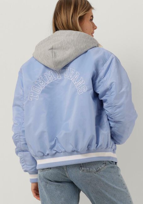 TOMMY JEANS Jack TJW GRAPHIC SATIN BOMBER JACKET en bleu - large