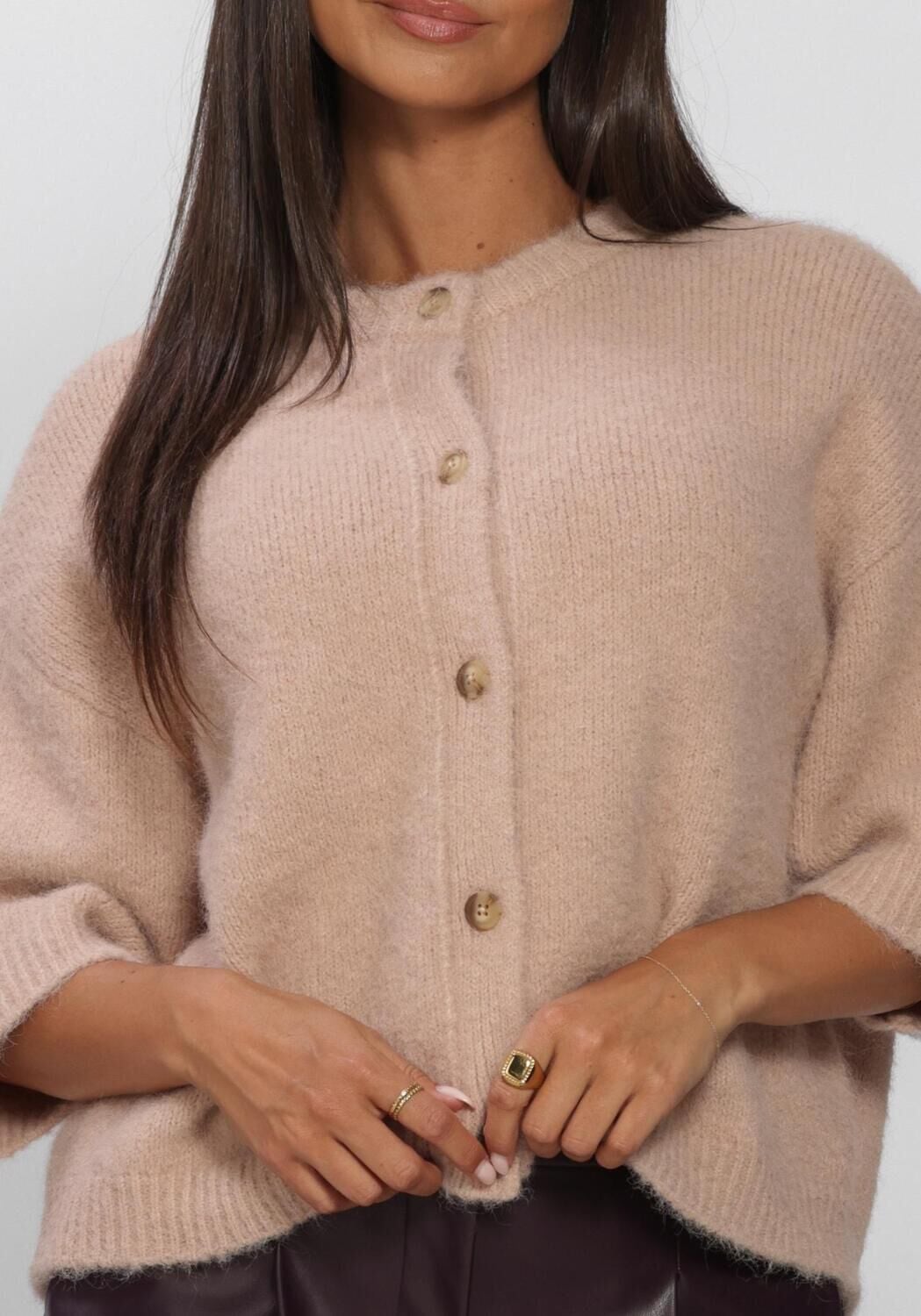 Beige EDITED Top OLINE KNIT T-SHIRT - large