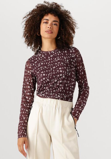 Bordeaux HAUTE L'AMITIÉ Top L'AMITIE MESH LS O-NECK - large