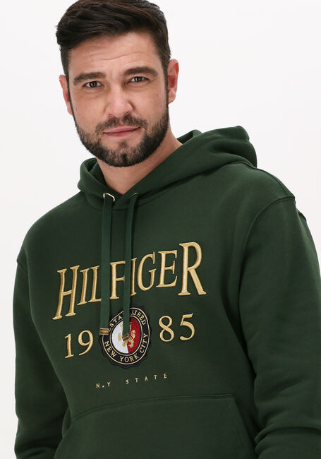 TOMMY HILFIGER Chandail ICON CREST HOODIE Vert foncé - large