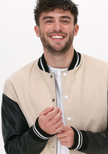 Beige SELECTED HOMME Jack SLHAERO BOMBER SUEDE JKT EX - large