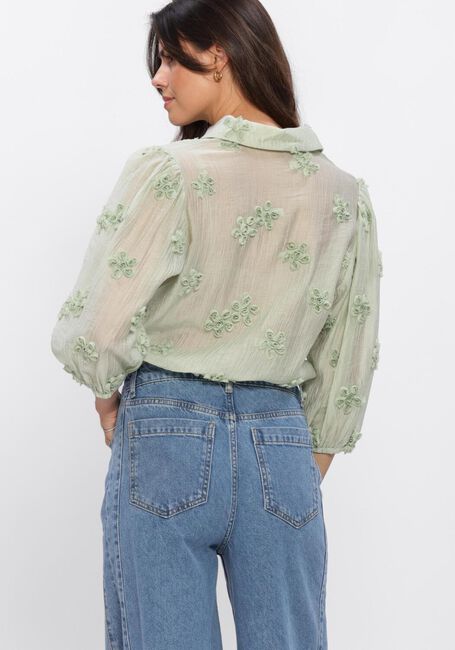JANSEN AMSTERDAM ROOS BLOUSE 3DF1 778 3/4 PUFFED SLEEVE 3D FLOWERS Blouses Menthe - large