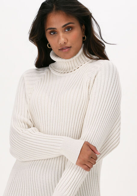 Gebroken wit Y.A.S. Midi jurk YASMAVI LS KNIT ROLL-NECK - large