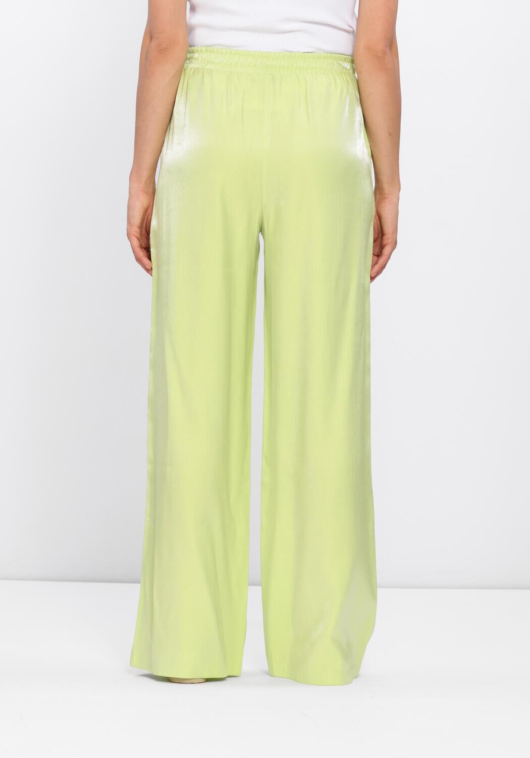 Gele ALIX THE LABEL Broeken/jumpsuits LADIES WOVEN MIX SHINE PANTS - large