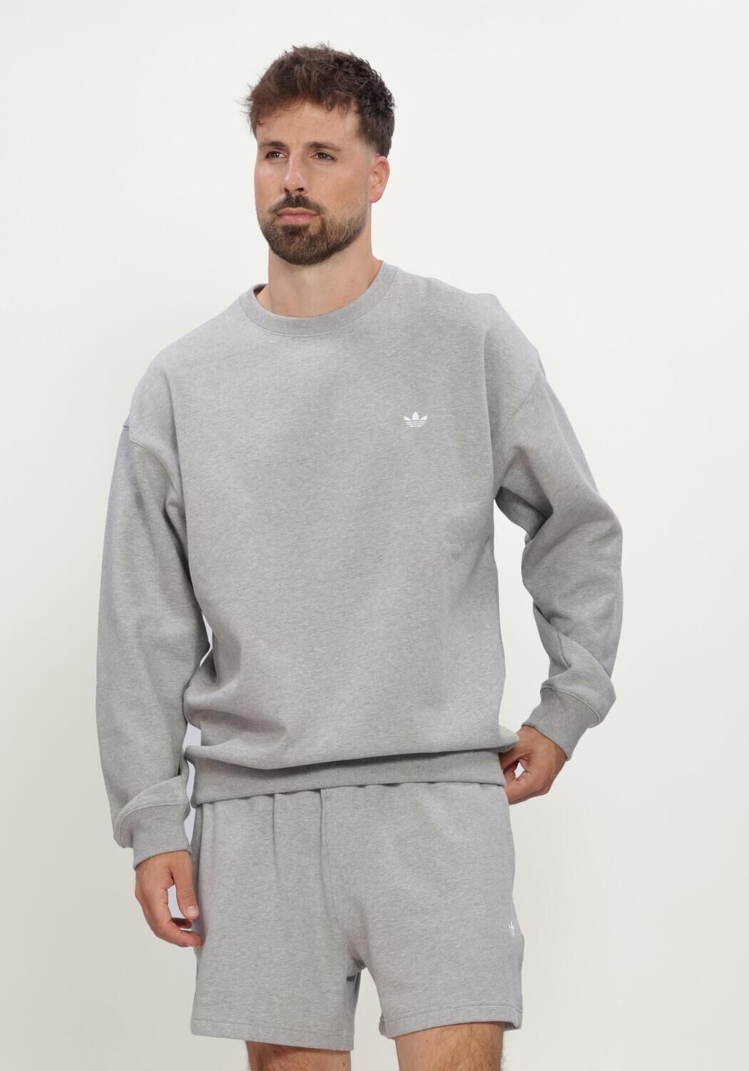 Grijze ADIDAS Sweater ESS LOOSE CREW - large