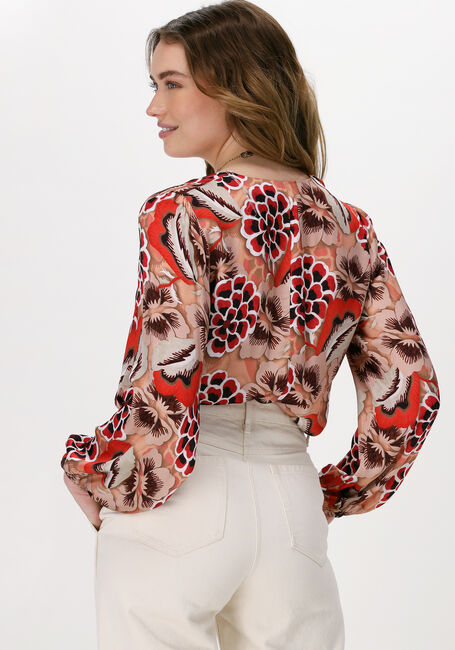 SUMMUM TOP V NECK BOLD FLOWERS Blouses en orange - large