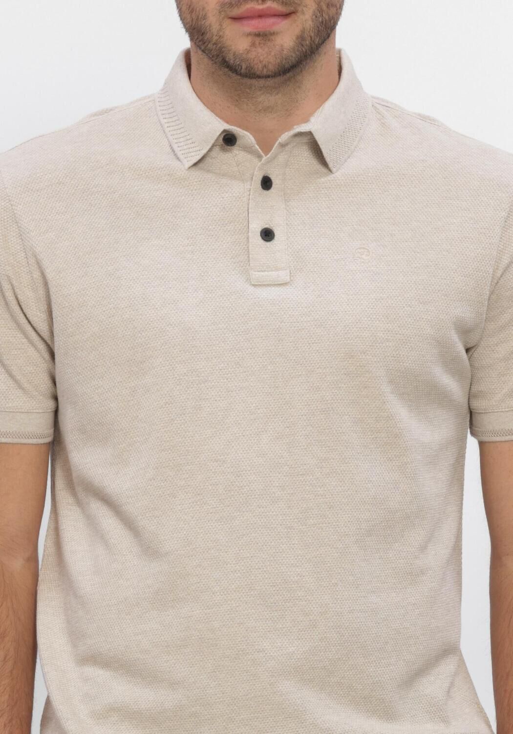 CAST IRON Polo SHORT SLEEVE POLO SLIM FIT POPCORN JERSEY MELANGE Sable - large