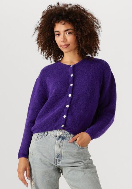 Paarse AMERICAN VINTAGE Vest VITOW CARDIGAN - large
