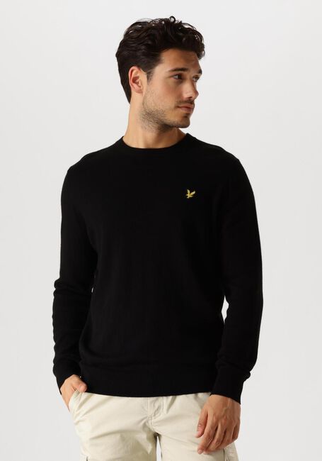 LYLE & SCOTT Pull COTTON MERINO CREW NECK JUMPER en noir - large
