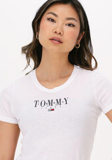 TOMMY JEANS T-shirt TJW SKINNY ESSENTIAL LOGO 1 SS en blanc - large