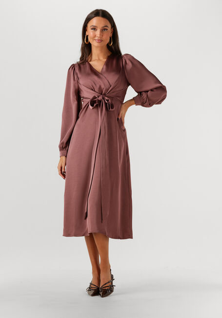 NEO NOIR Robe midi RIMINI HEAVY SATEEN DRESS en taupe - large