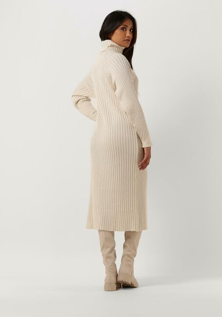 Beige Y.A.S. Midi jurk YASMAVI KNIT MIDI ROLLNECK DRESS - large