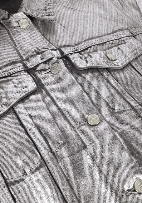 Zilveren ALIX THE LABEL Jack LADIES WOVEN SILVER DENIM JACKET Zilveren ALIX THE LABEL Jack LADIES WOVEN SILVER DENIM JACKET - large