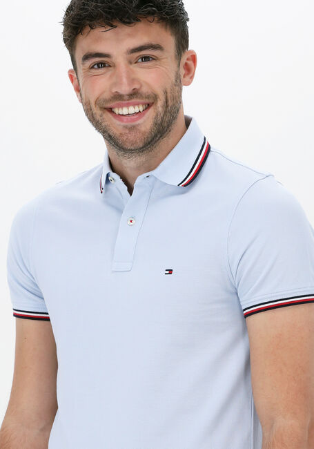 Lichtblauwe TOMMY HILFIGER Polo TOMMY TIPPED SLIM POLO - large