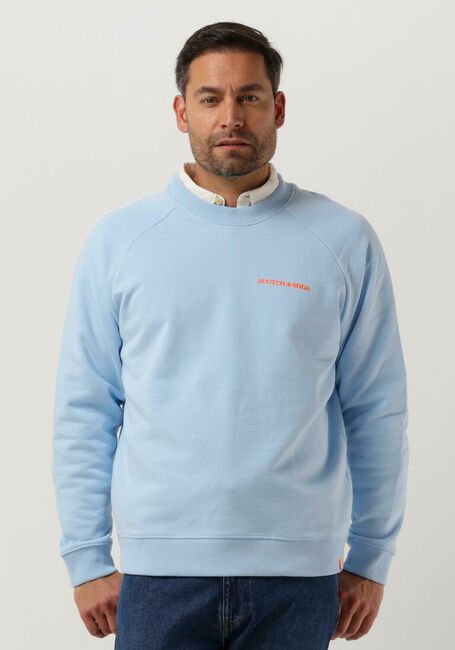 SCOTCH & SODA Chandail UNISEX CREWNECK SWEATSHIRT IN ORGANIC COTTON Bleu clair - large