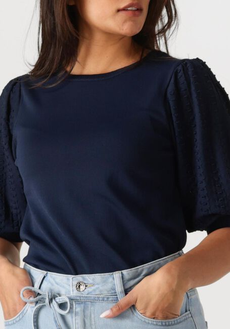 JANSEN AMSTERDAM Haut TANDA TOP K 136 SHORT PUFFED SLEEVE en bleu - large