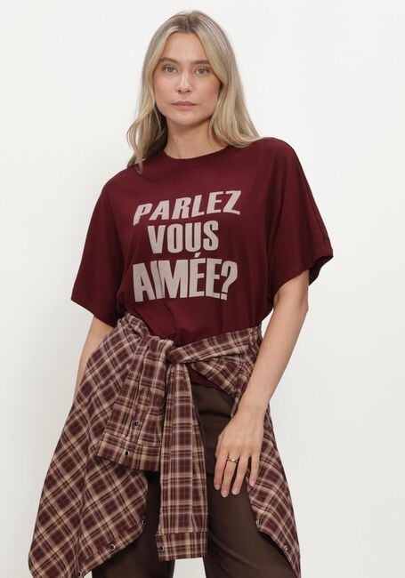 AIMEE THE LABEL ELARAW6 SHIRT Hauts & T-shirts Bordeaux - large