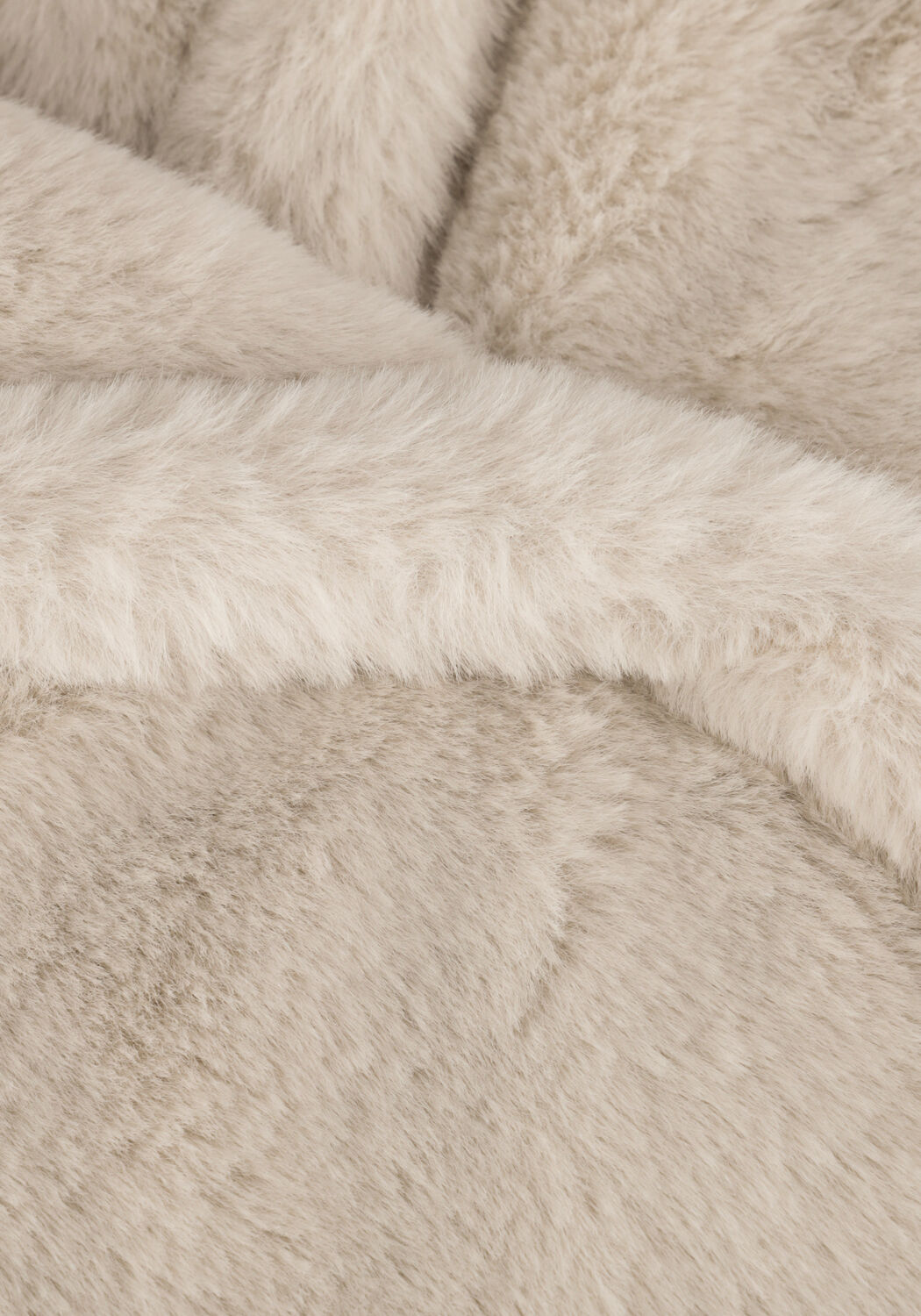 Ecru NOTRE-V Faux fur jas FUR LONG COAT - large