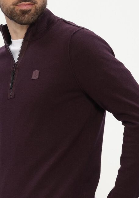 Bordeaux BUTCHER OF BLUE Trui CLIFDEN HALFZIP - large
