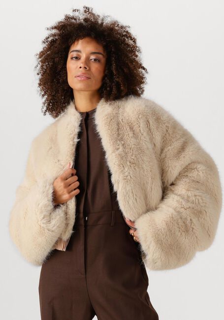 EST'SEVEN Manteau en fausse fourrure KINSKI WILD JACKET Crème - large