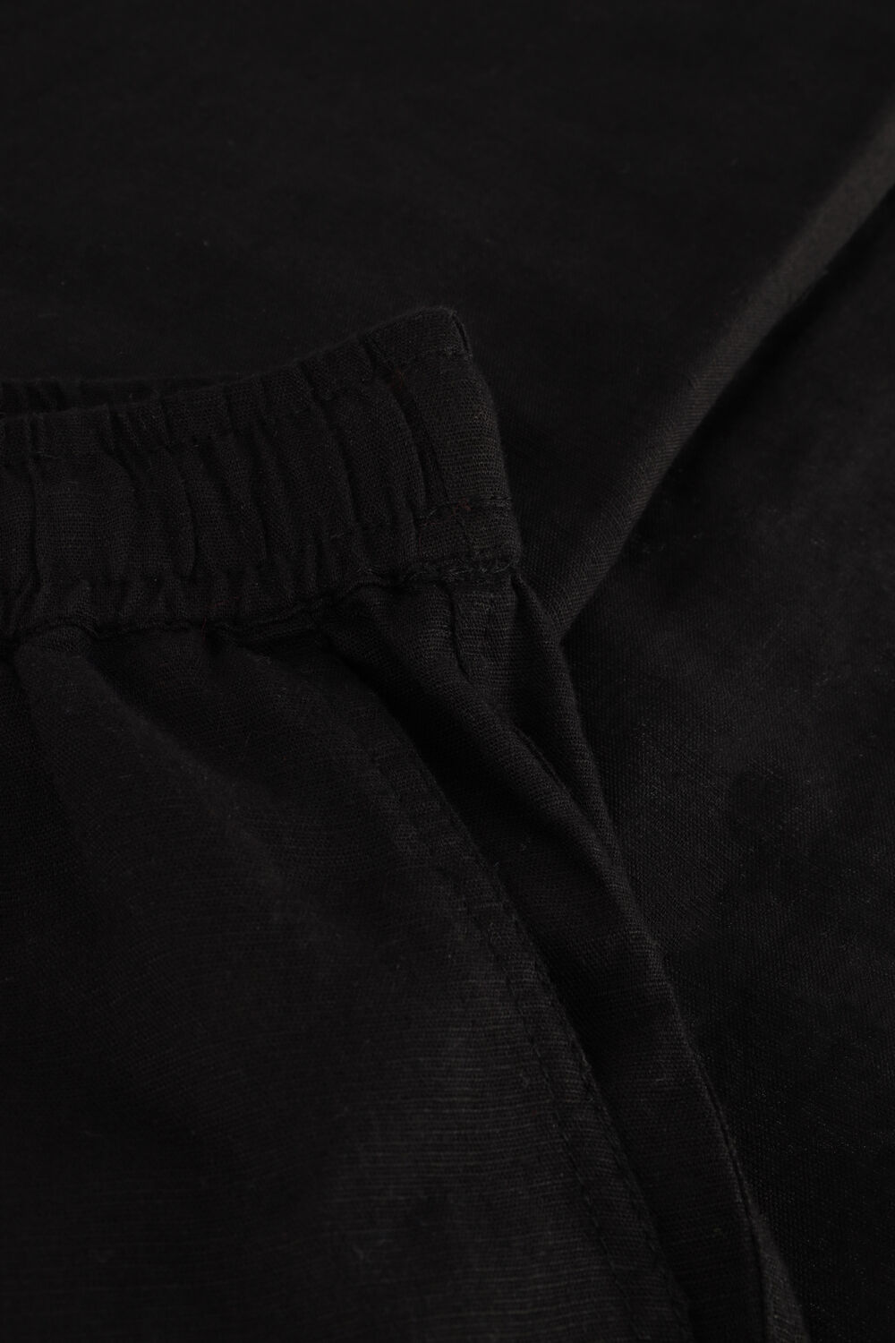 Zwarte NEO NOIR Wijde broek SONAR LINEN PANTS - large