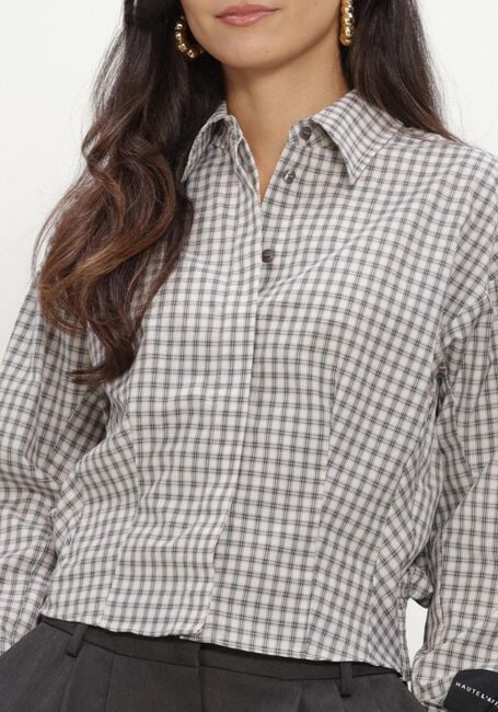 HAUTE L'AMITI&Eacute; MIMOSA CHECK SMOCK SHIRT Blouses en gris - large