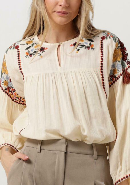 Gebroken wit SUMMUM  TOP MULTI EMBROIDERY TOP MULTI EMBROIDERY - large