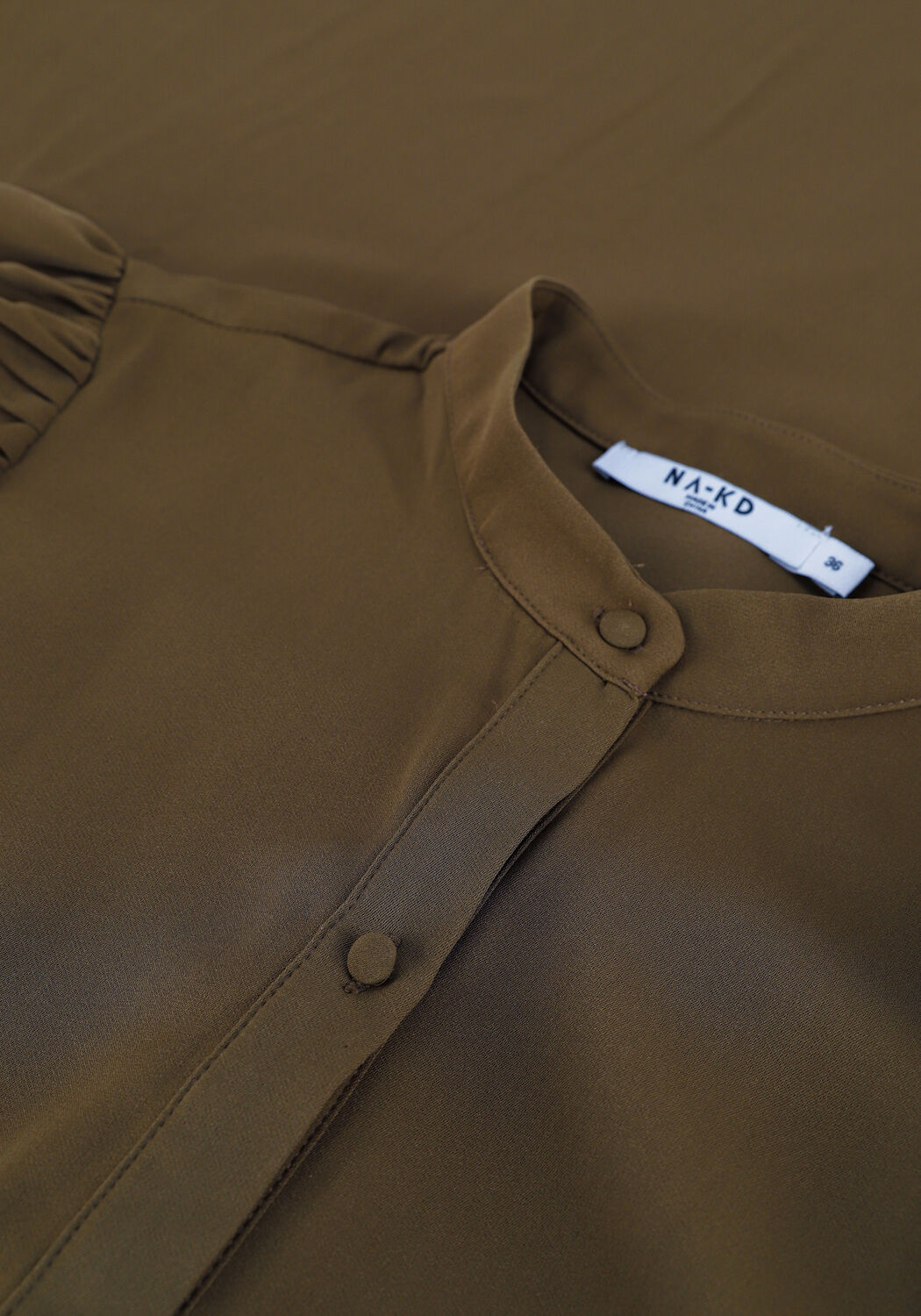 Groene NA-KD Midi jurk BALLON SLEEVE MIDI DRESS - large