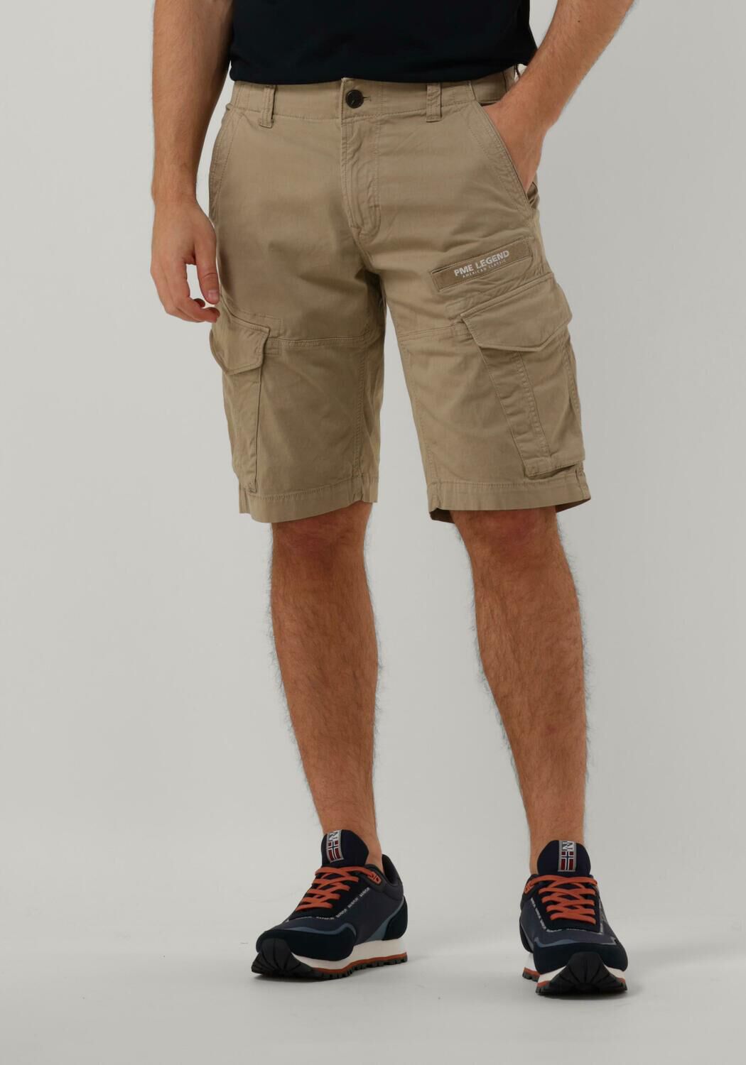 Beige PME LEGEND Korte broek NORDROP CARGO SHORTS STRETCH TWILL Omoda