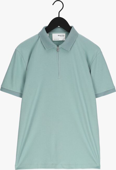 Groene SELECTED HOMME Polo SLHFAVE ZIP SS POLO B - large