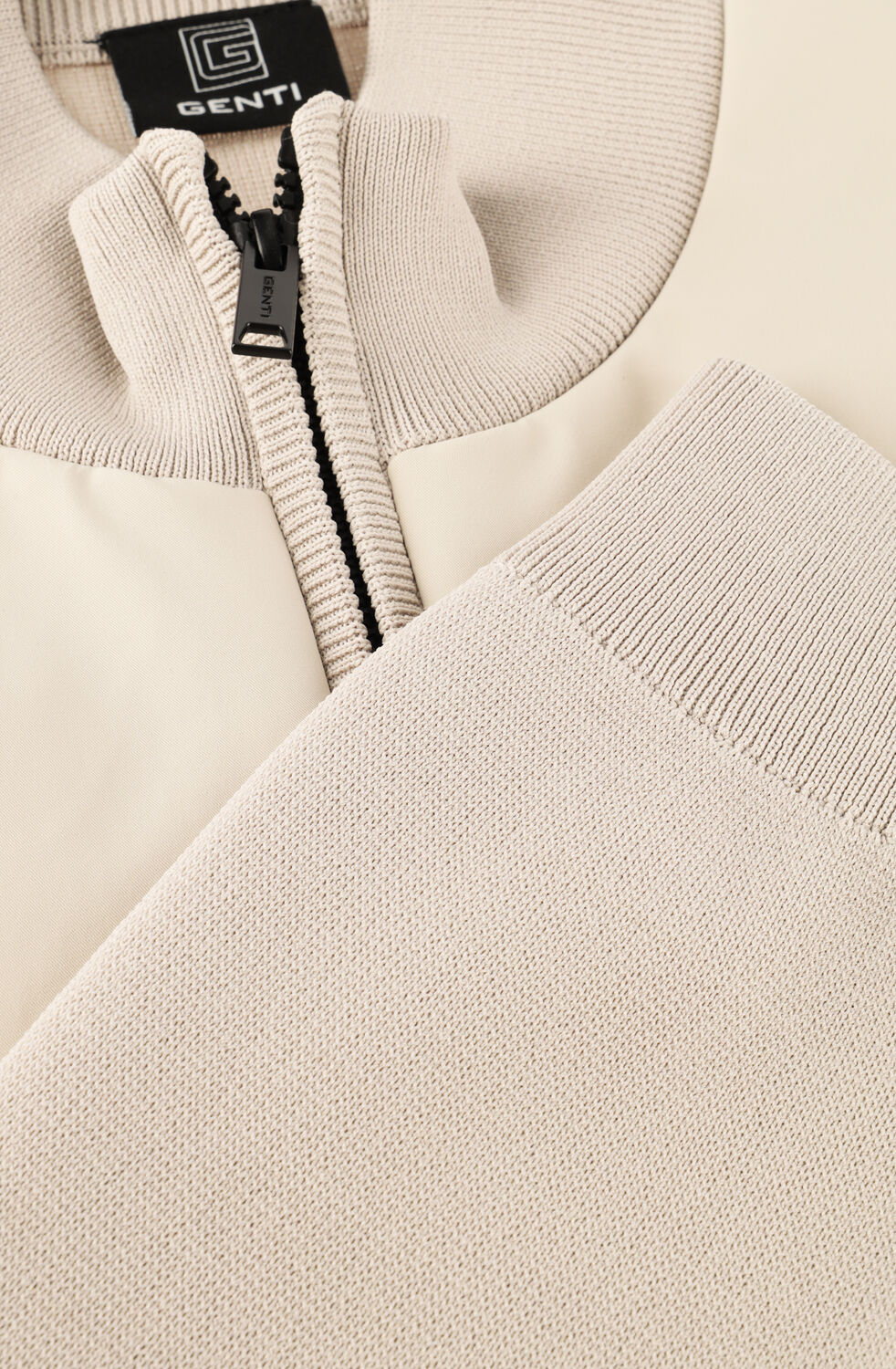 GENTI Gilet JACKET ZIP LS en beige - large