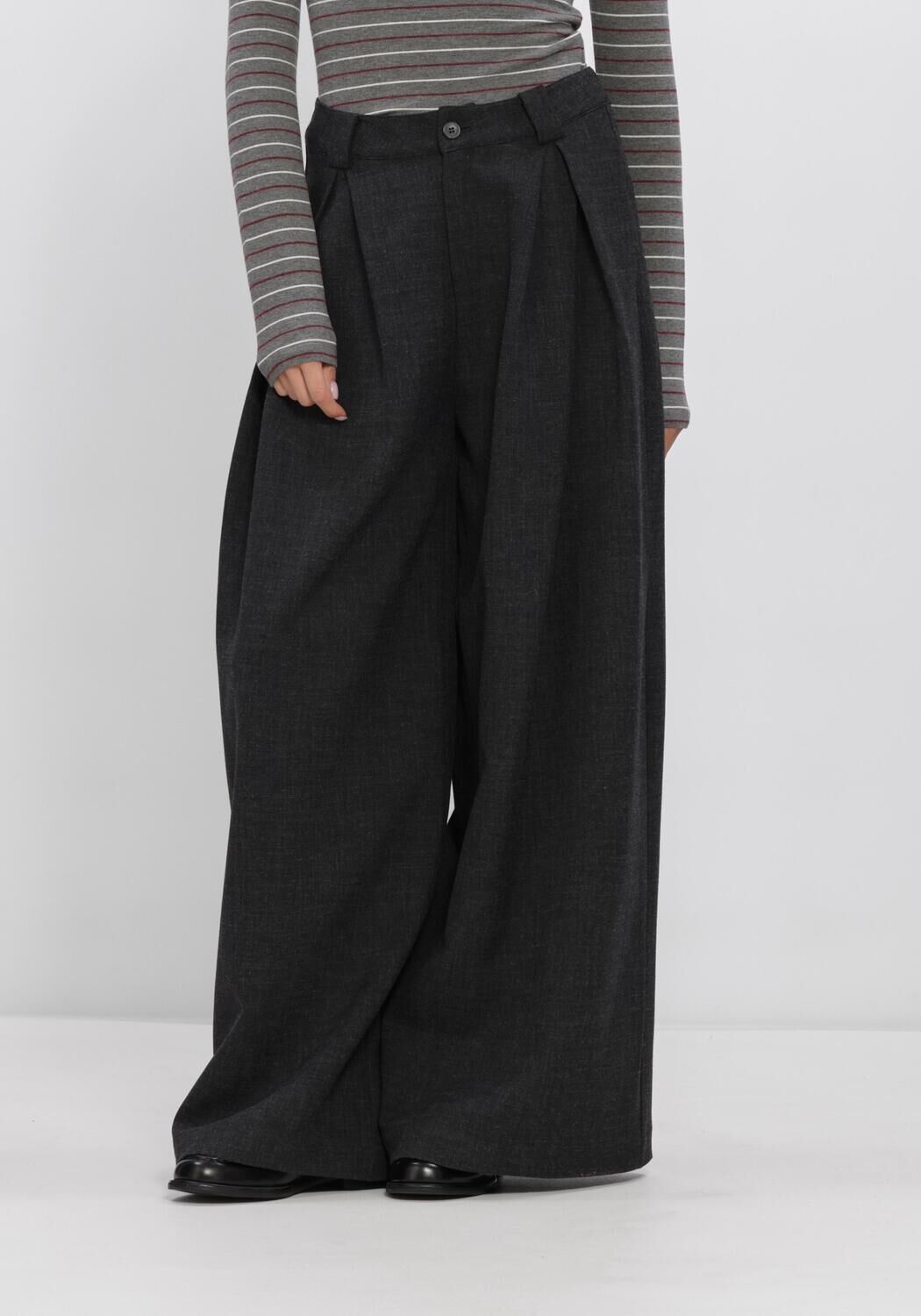 Donkergrijze ELEH Wijde broek EFW260194 - large
