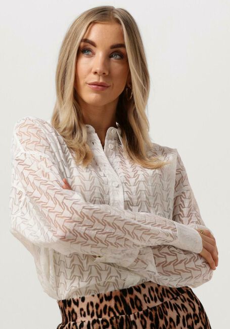 Witte ALIX THE LABEL  LADIES WOVEN BULL BURNOUT BLOUSE - large