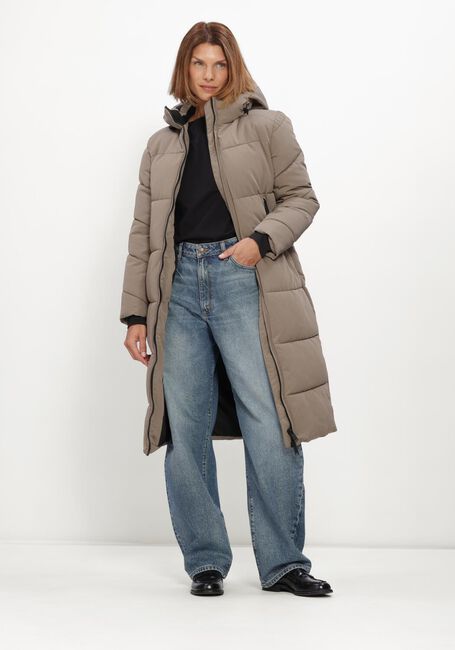 Taupe WITHBLACK Gewatteerde jas WBLGLORIAN LONG PUFFER COAT - large