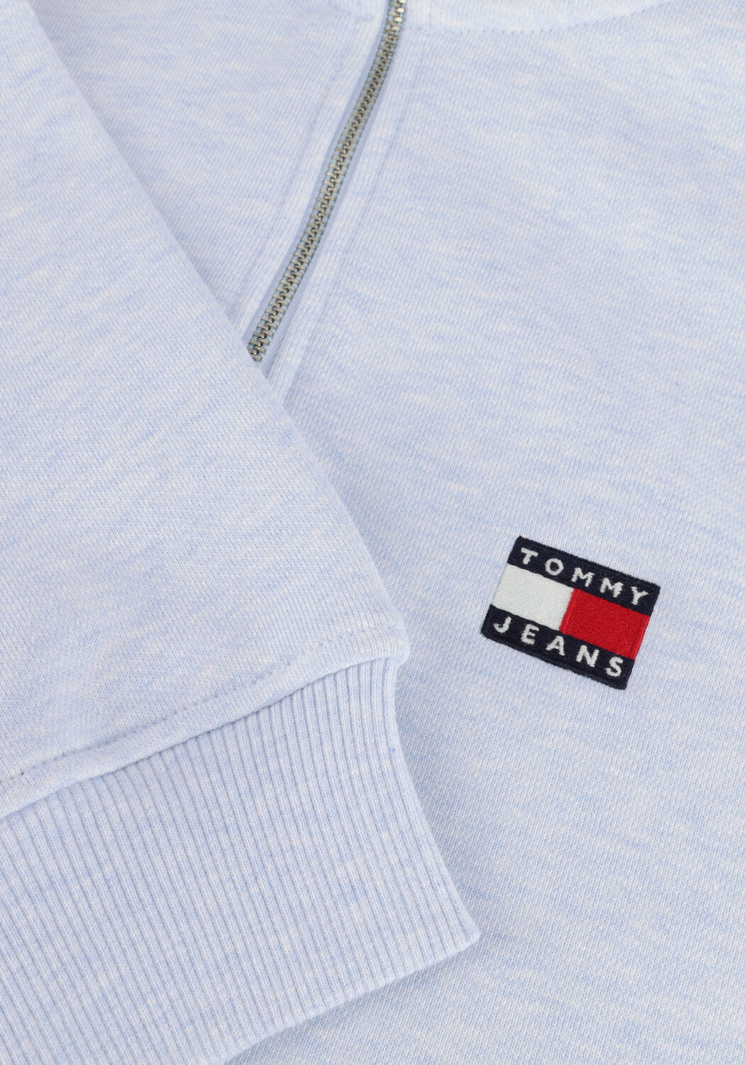 TOMMY JEANS Pull TJW BXY CRP BADGE 1/4ZIP Bleu clair - large