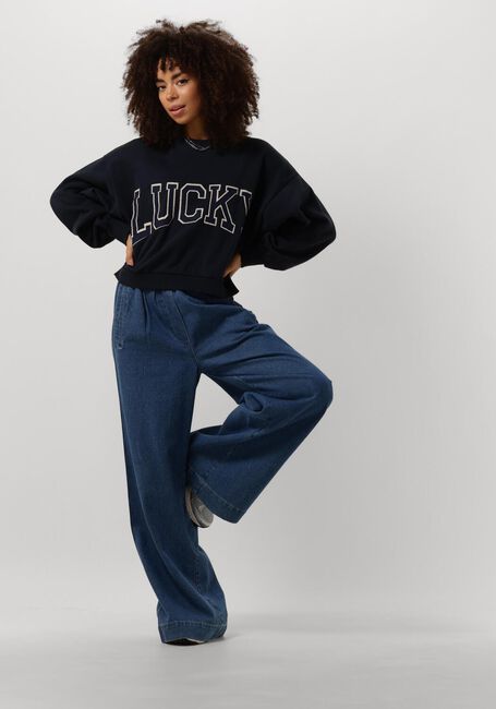 Donkerblauwe BY-BAR Trui BIBI PATCHWORK SWEATER Donkerblauwe BY-BAR Trui BIBI PATCHWORK SWEATER - large