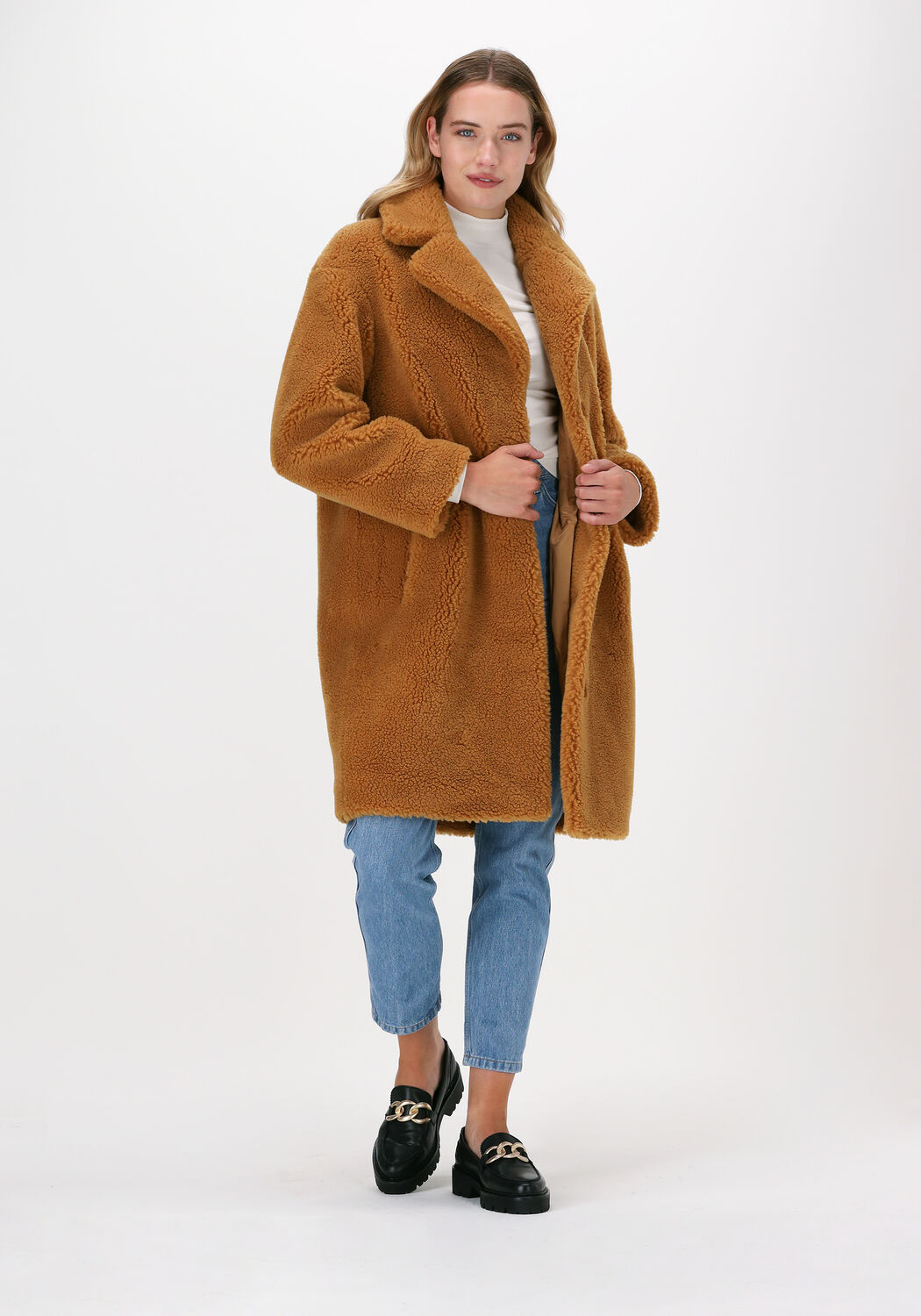 STAND STUDIO Manteau Teddy CAMILLE COCOON COAT TEDDY en marron Omoda