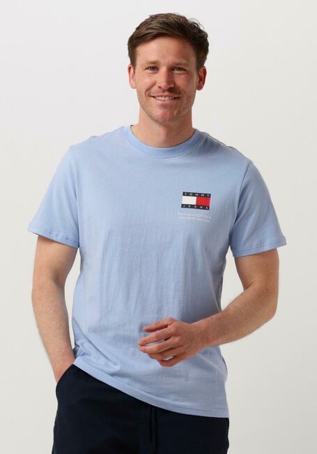 TOMMY JEANS T-shirt TJM SLIM ESSENTIAL FLAG TEE Bleu clair - large