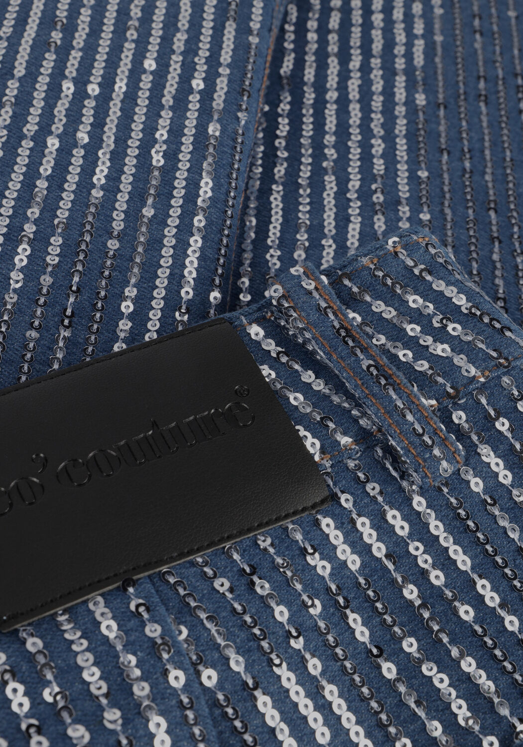 CO'COUTURE Straight leg jeans SEQUIN DENIM PANT en bleu - large