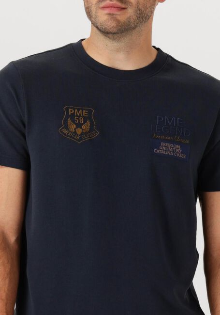 Donkerblauwe PME LEGEND T-shirt FLAT WAFFEL JERSEY - large