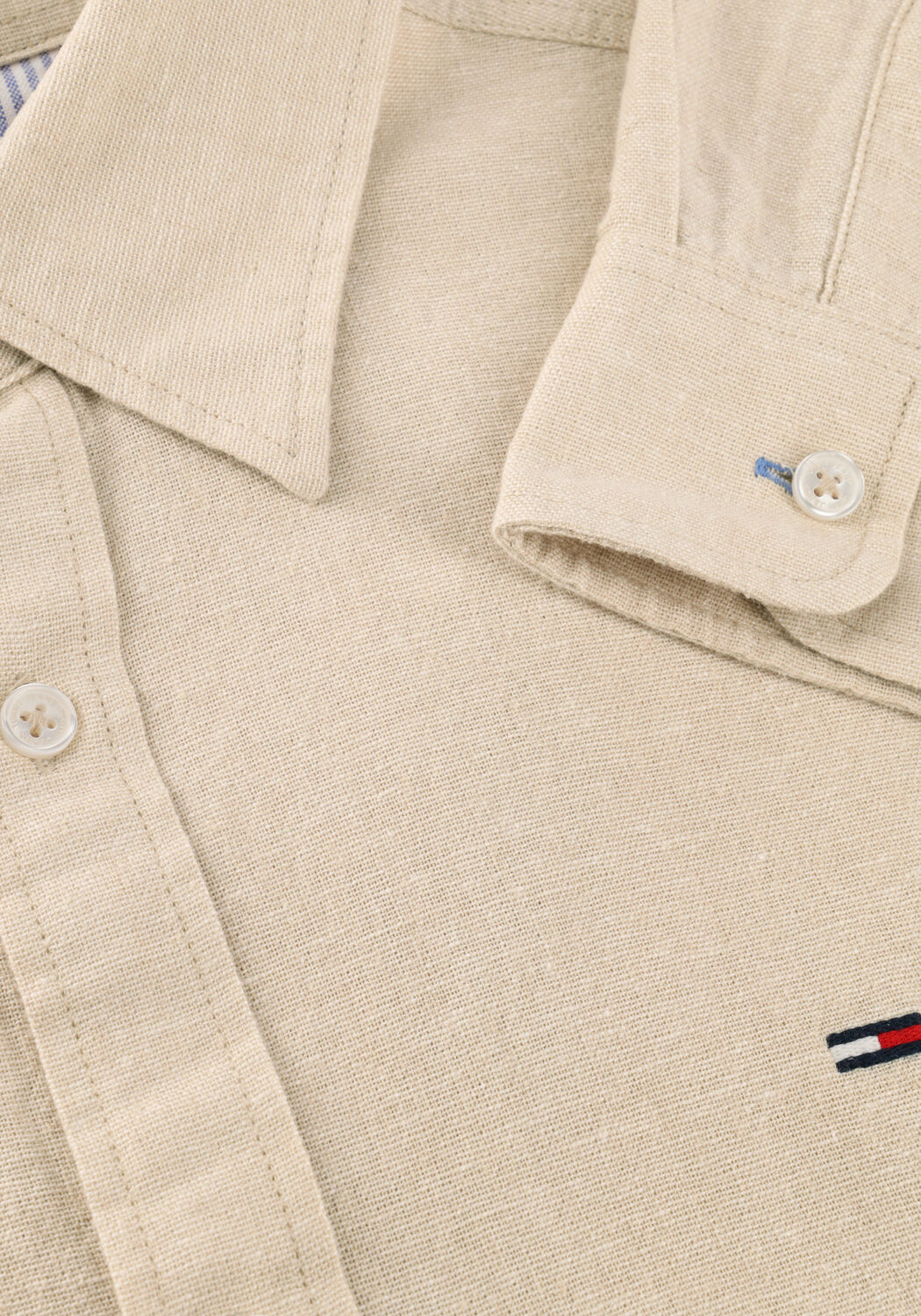 TOMMY JEANS Chemise d&eacute;contract&eacute; TJM REG LINEN BLEND SHIRT EXT en beige - large