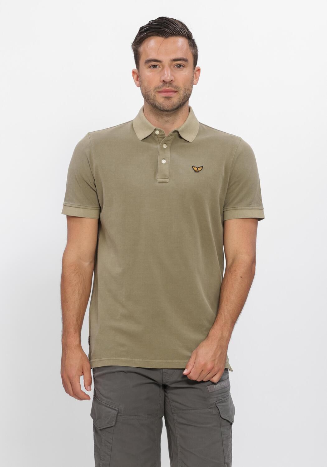 PME LEGEND Polo SHORT SLEEVE POLO PIQUE GARMENT DYED TAILWING Kaki - large